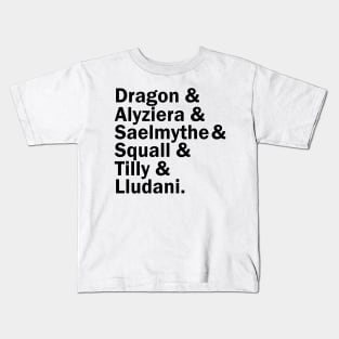 The Fellfire Five (& their DM) Kids T-Shirt